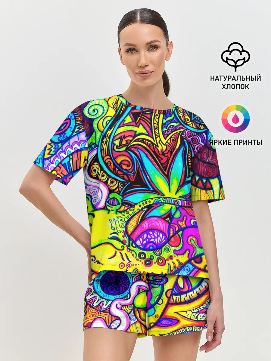 Женская пижама с шортами / PSY ABSTRACTION