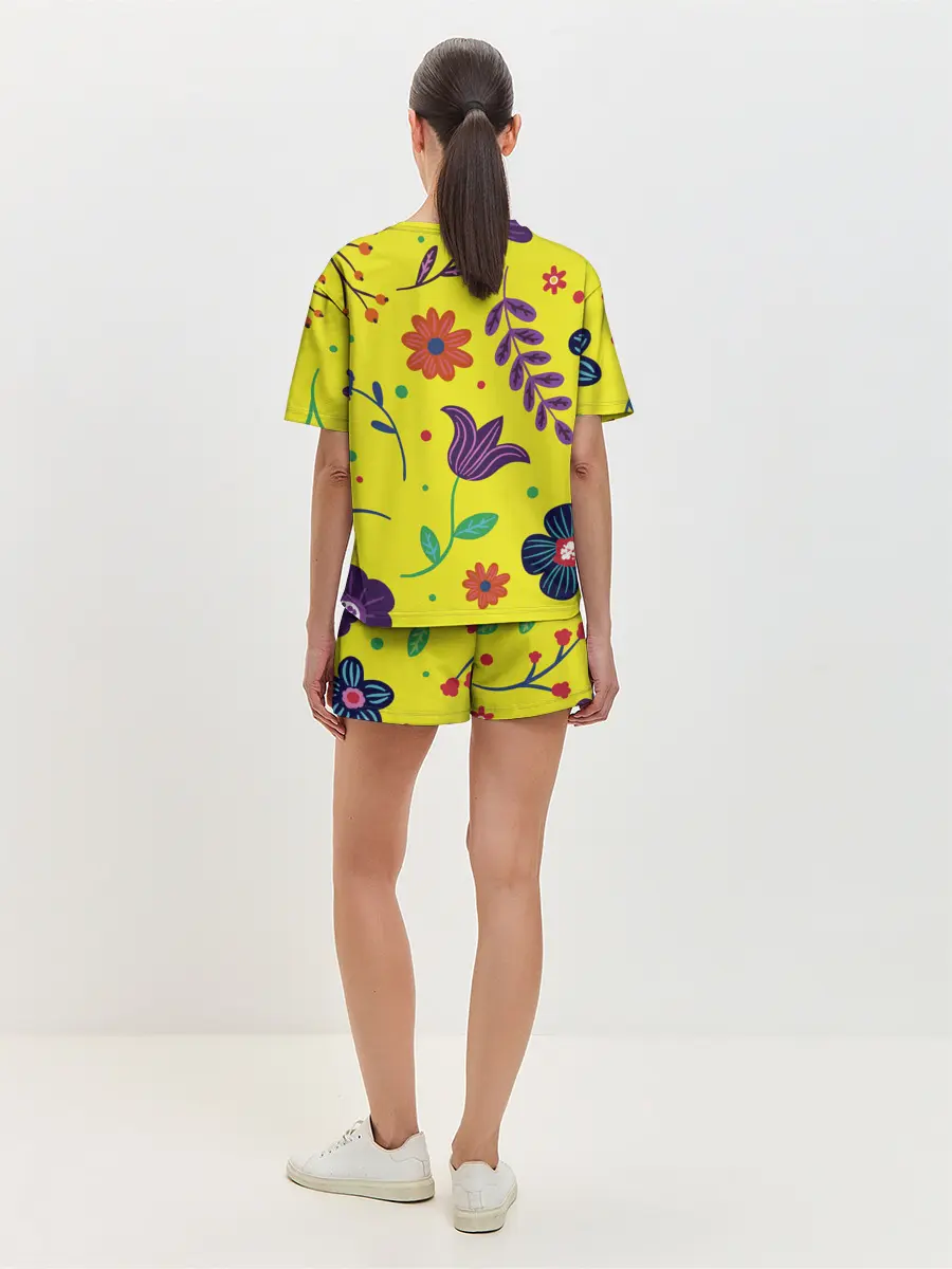 Женская пижама с шортами / Цветочный микс