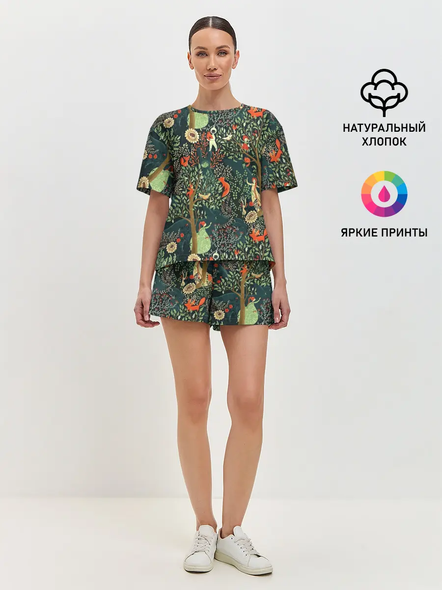 Женская пижама с шортами / Abstraction Pattern