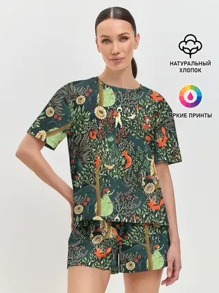 Женская пижама с шортами / Abstraction Pattern