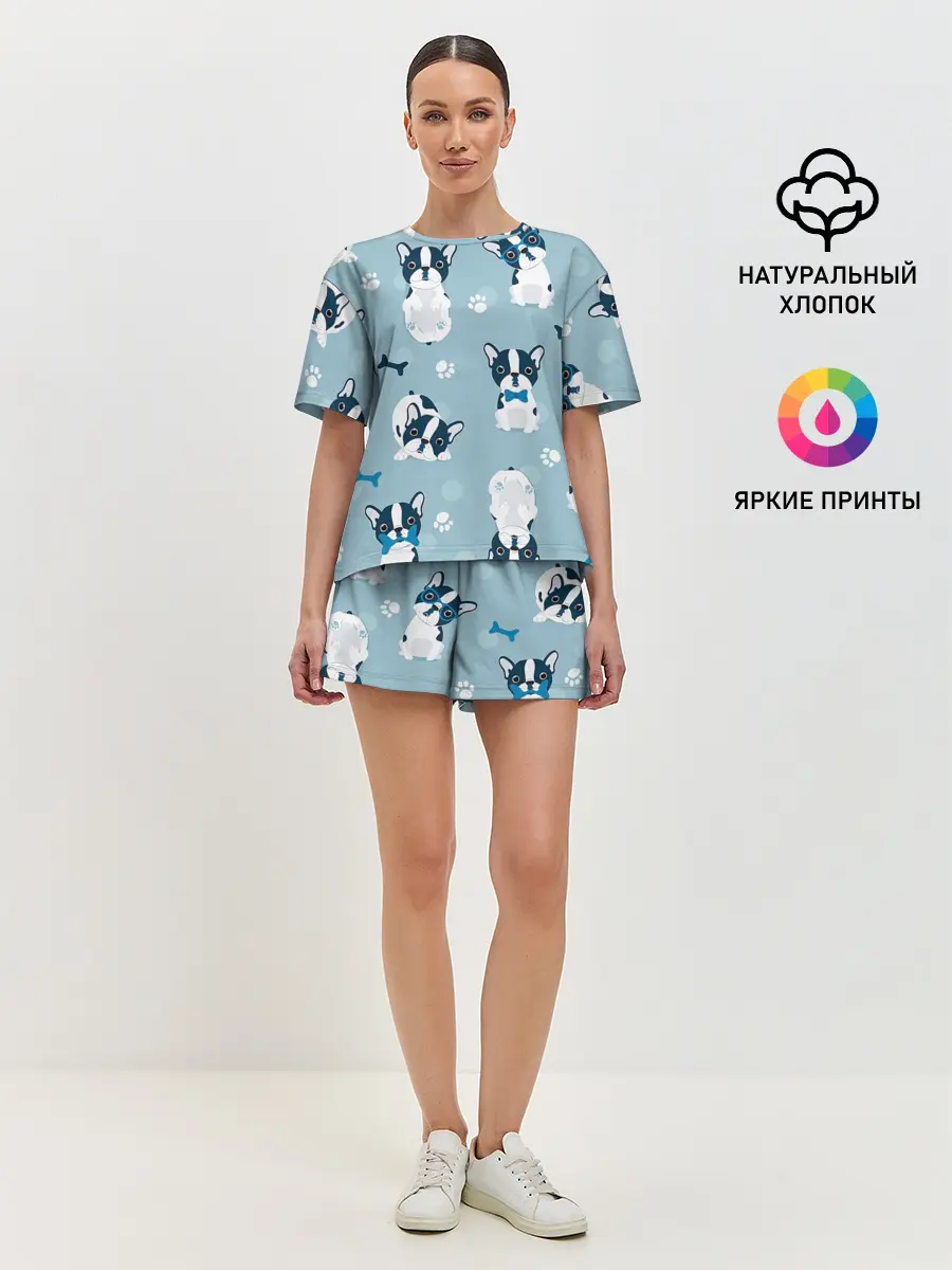 Женская пижама с шортами / Собачки