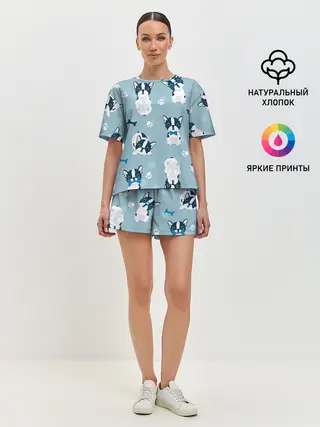 Женская пижама с шортами / Собачки