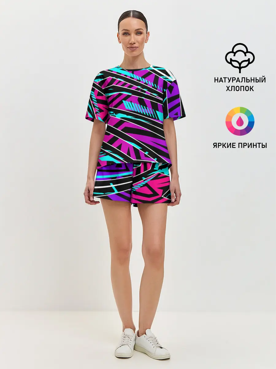 Женская пижама с шортами / Форма для фитнеса