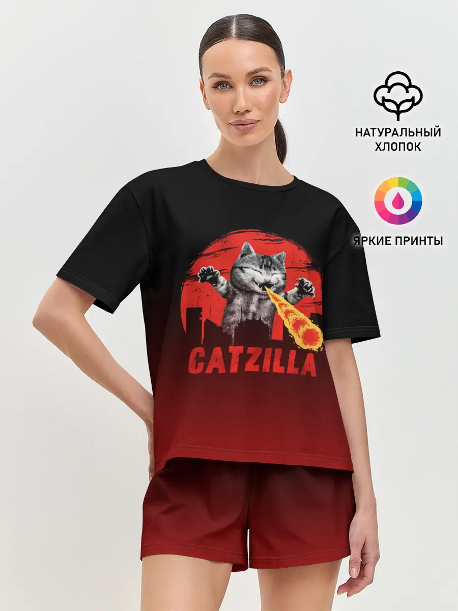 Женская пижама с шортами / CATZILLA | КЭТЗИЛЛА
