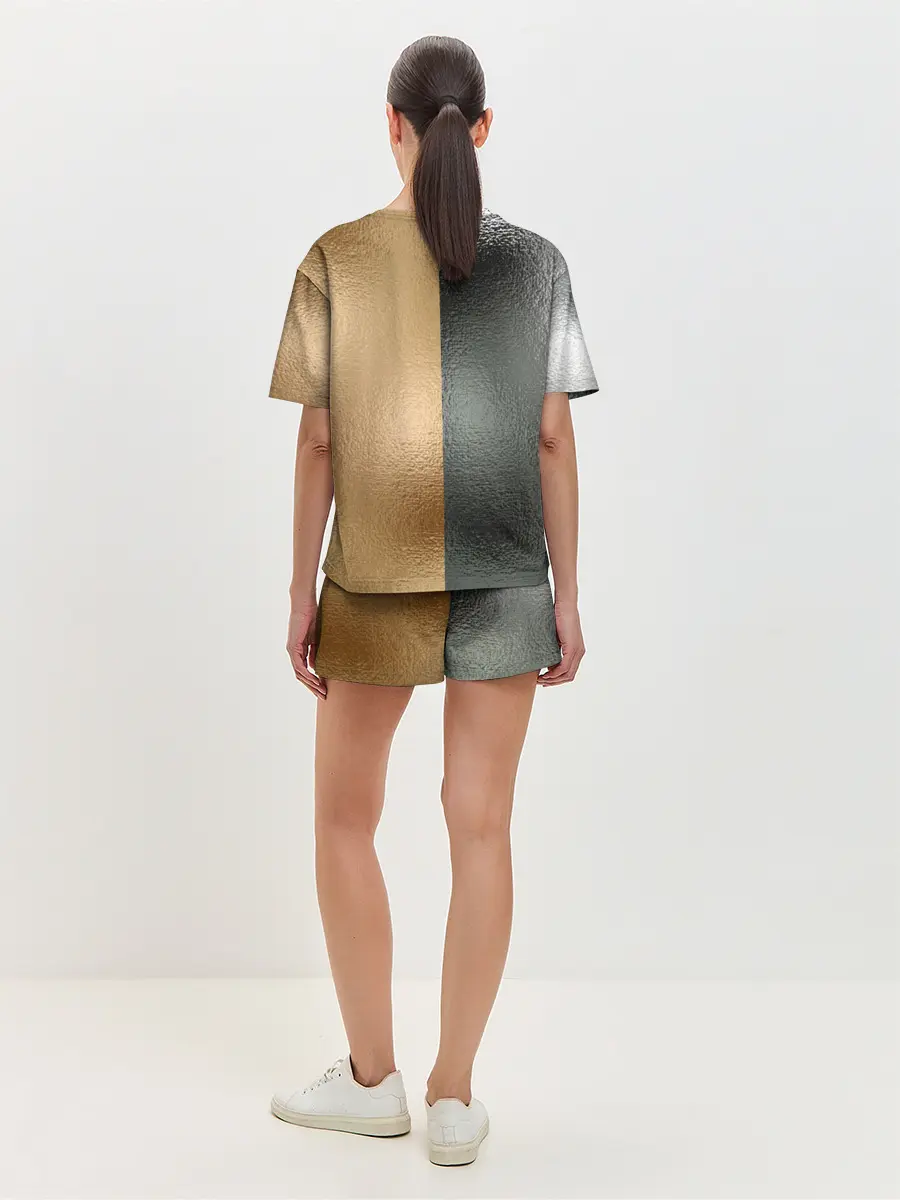 Женская пижама с шортами / Золото и Серебро