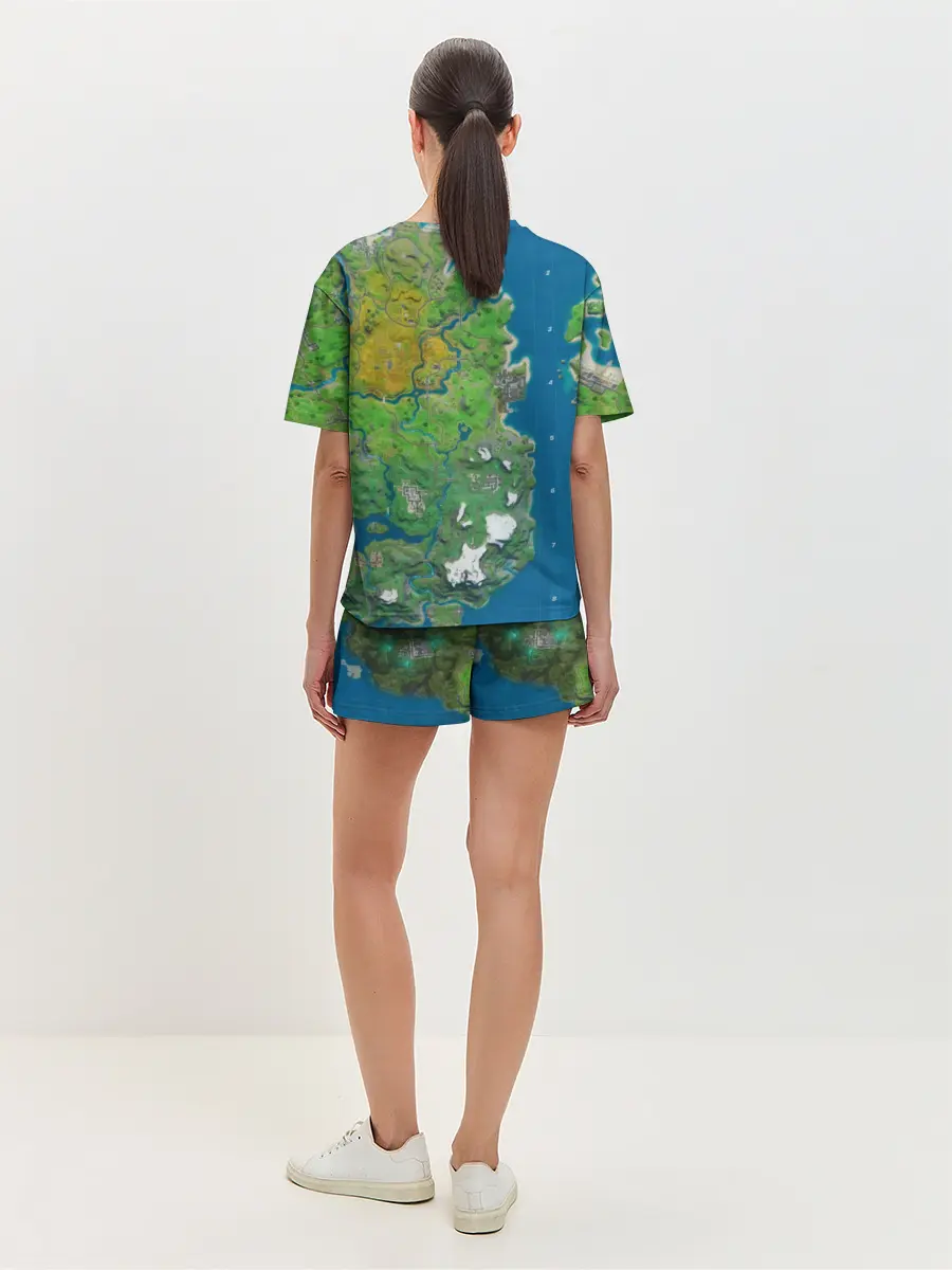 Женская пижама с шортами / Fortnite карта