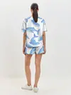 Женская пижама с шортами / Косяк китов