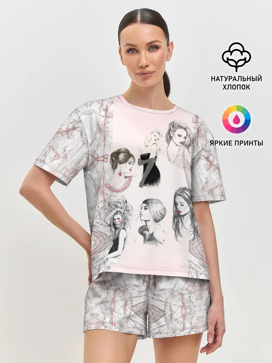 Женская пижама с шортами / 8 марта