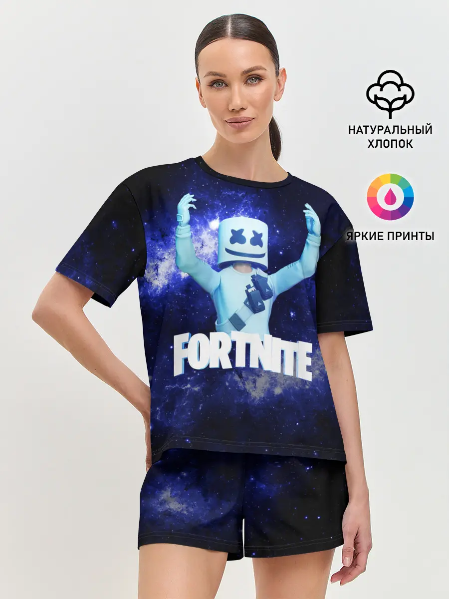 Женская пижама с шортами / Marshmello