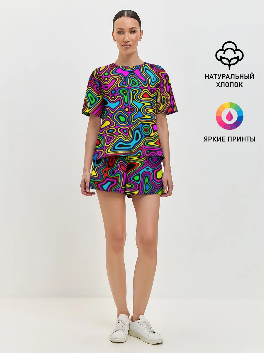 Женская пижама с шортами / Психоделика