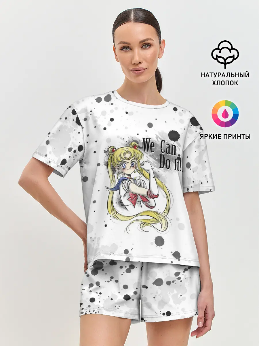 Женская пижама с шортами / Sailor Moon. We can do it!