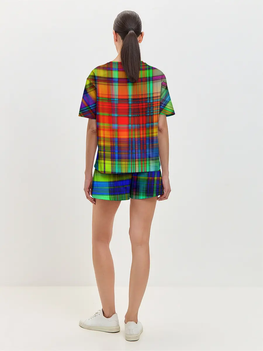 Женская пижама с шортами / Неоновая сетка