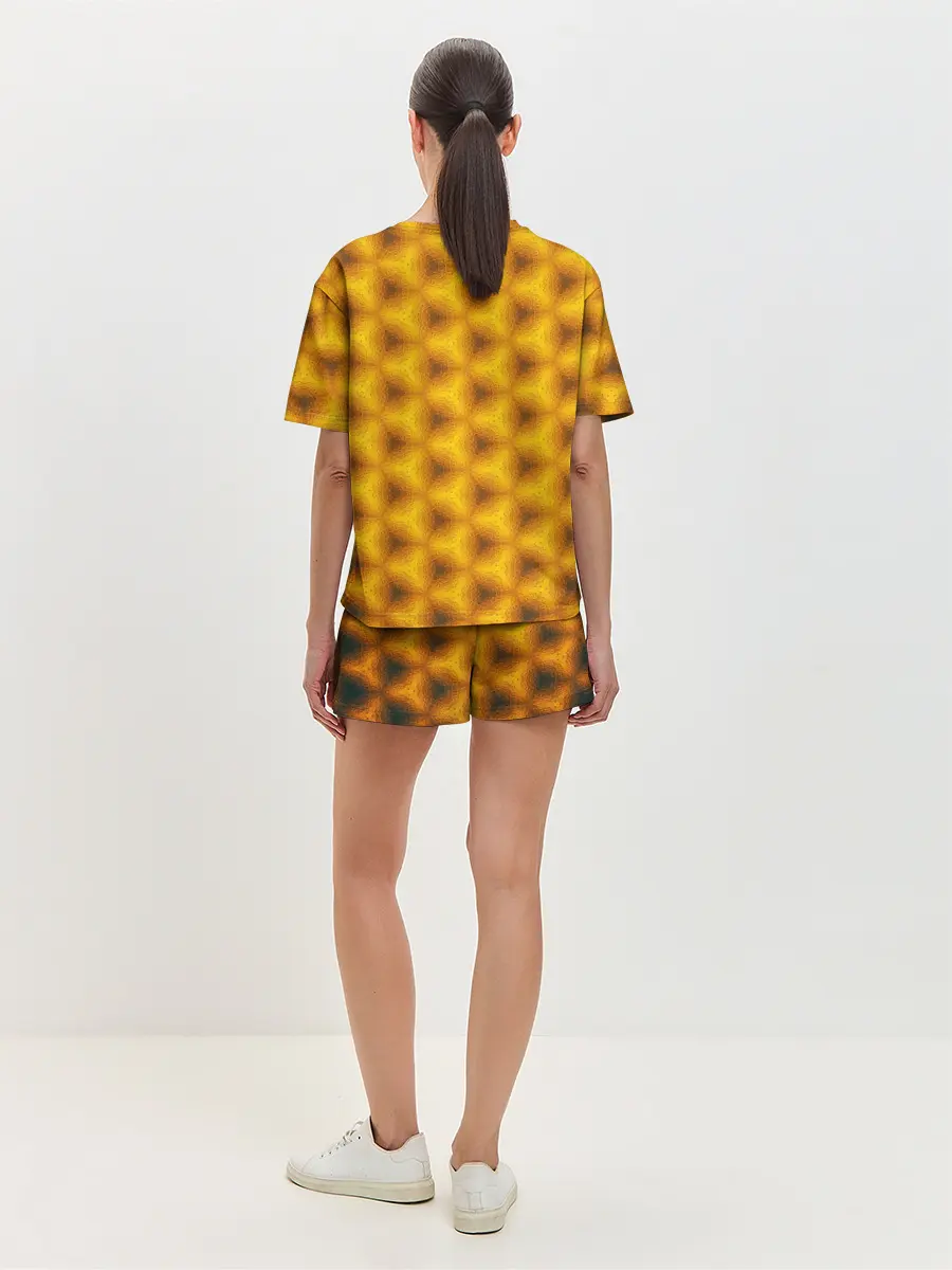 Женская пижама с шортами / Синие соты