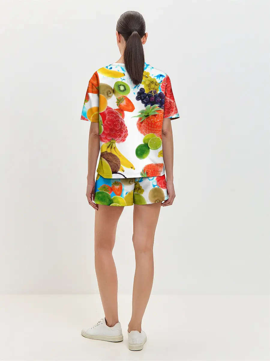 Женская пижама с шортами / фрукты