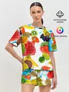 Женская пижама с шортами / фрукты