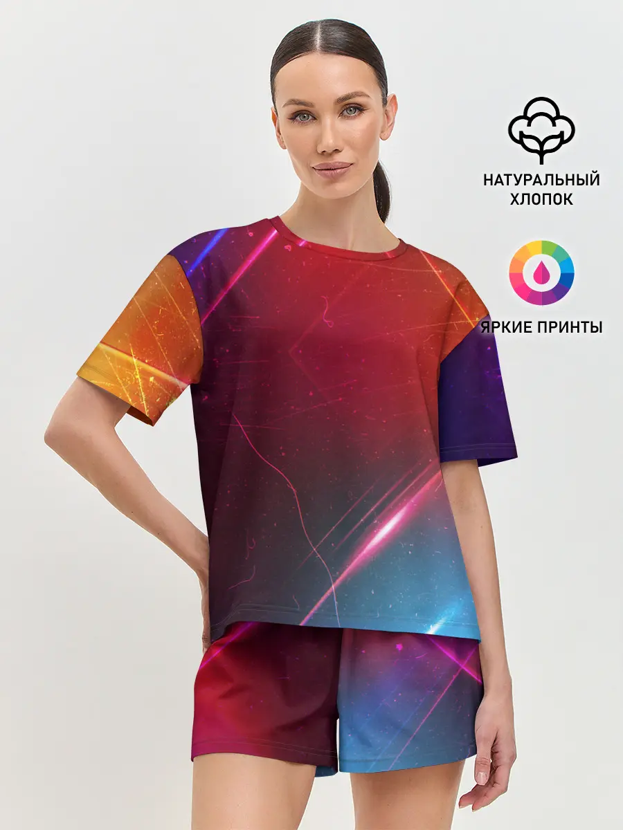Женская пижама с шортами / НЕОНОВАЯ АБСТРАКЦИЯ