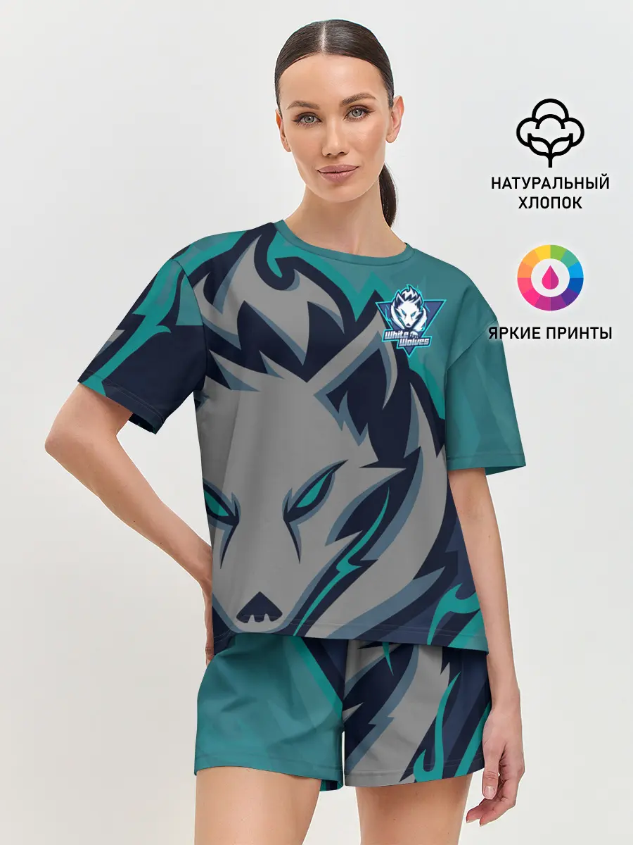 Женская пижама с шортами / Форма White wolves