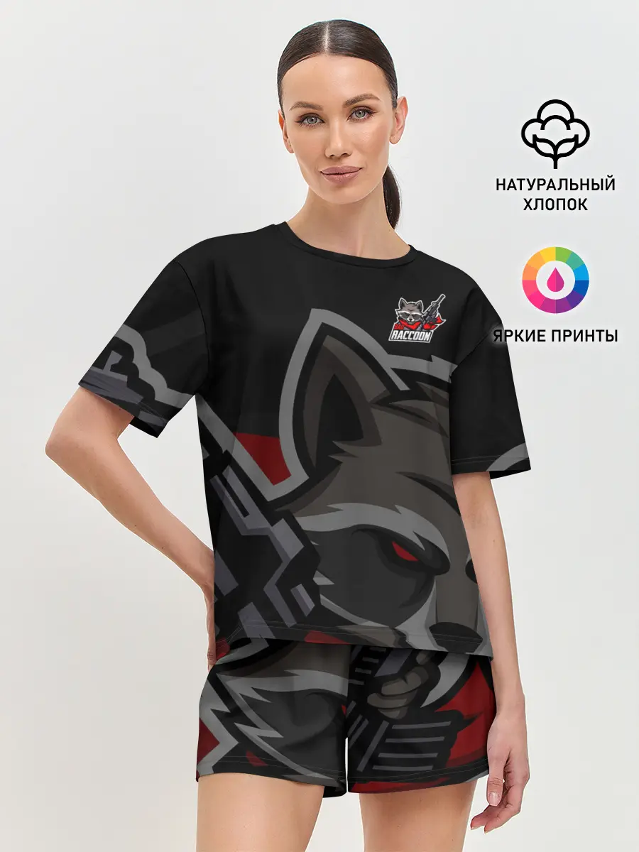 Женская пижама с шортами / Форма Bad Raccoon