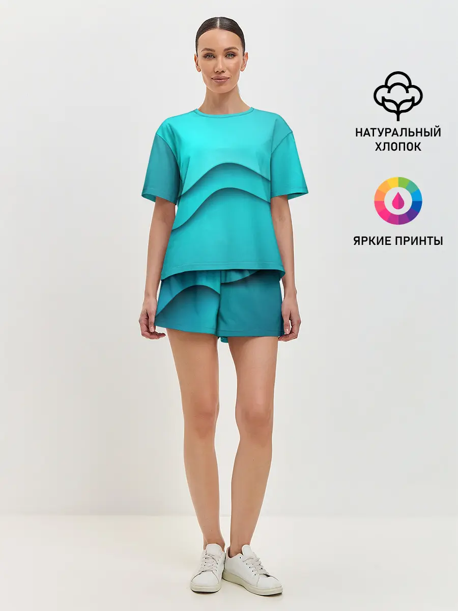 Женская пижама с шортами / Волна