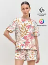 Женская пижама с шортами / Цветы