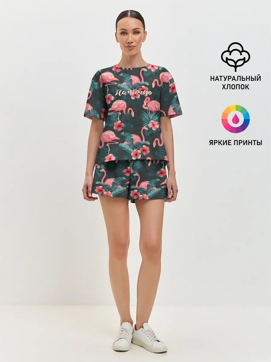 Женская пижама с шортами / Flamingo