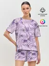 Женская пижама с шортами / Листья