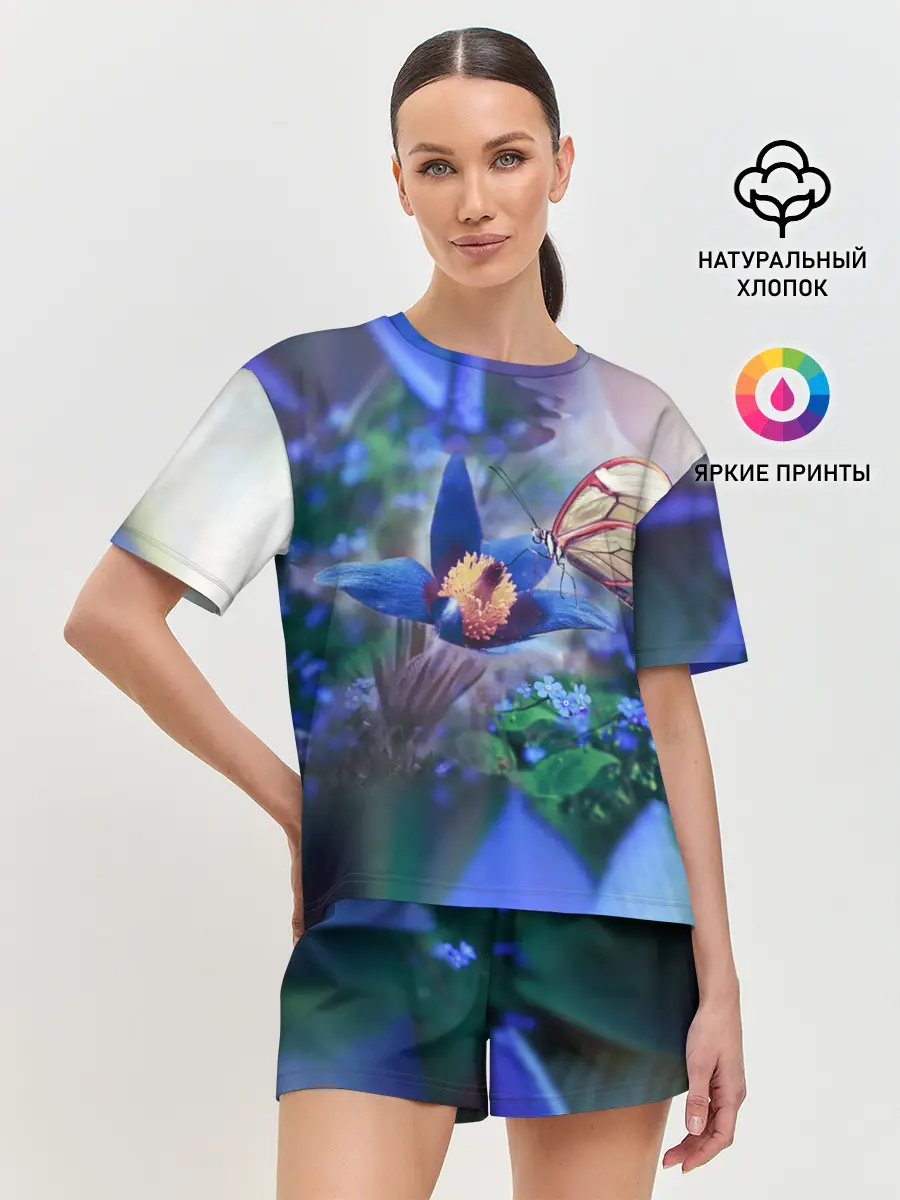 Женская пижама с шортами / Бабочка