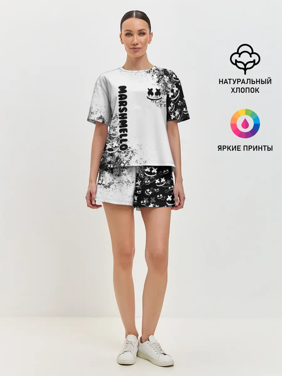 Женская пижама с шортами / Marshmello