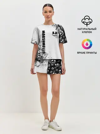 Женская пижама с шортами / Marshmello