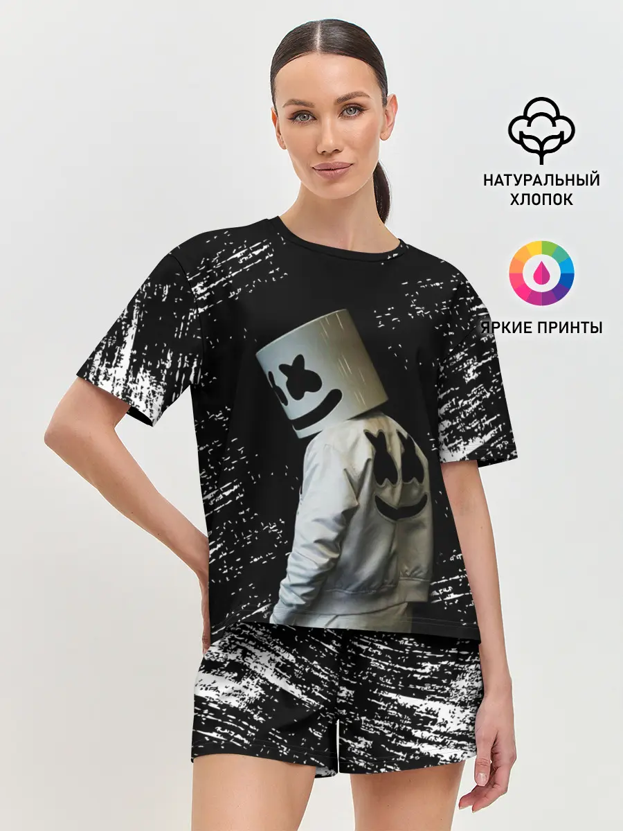 Женская пижама с шортами / Marshmello