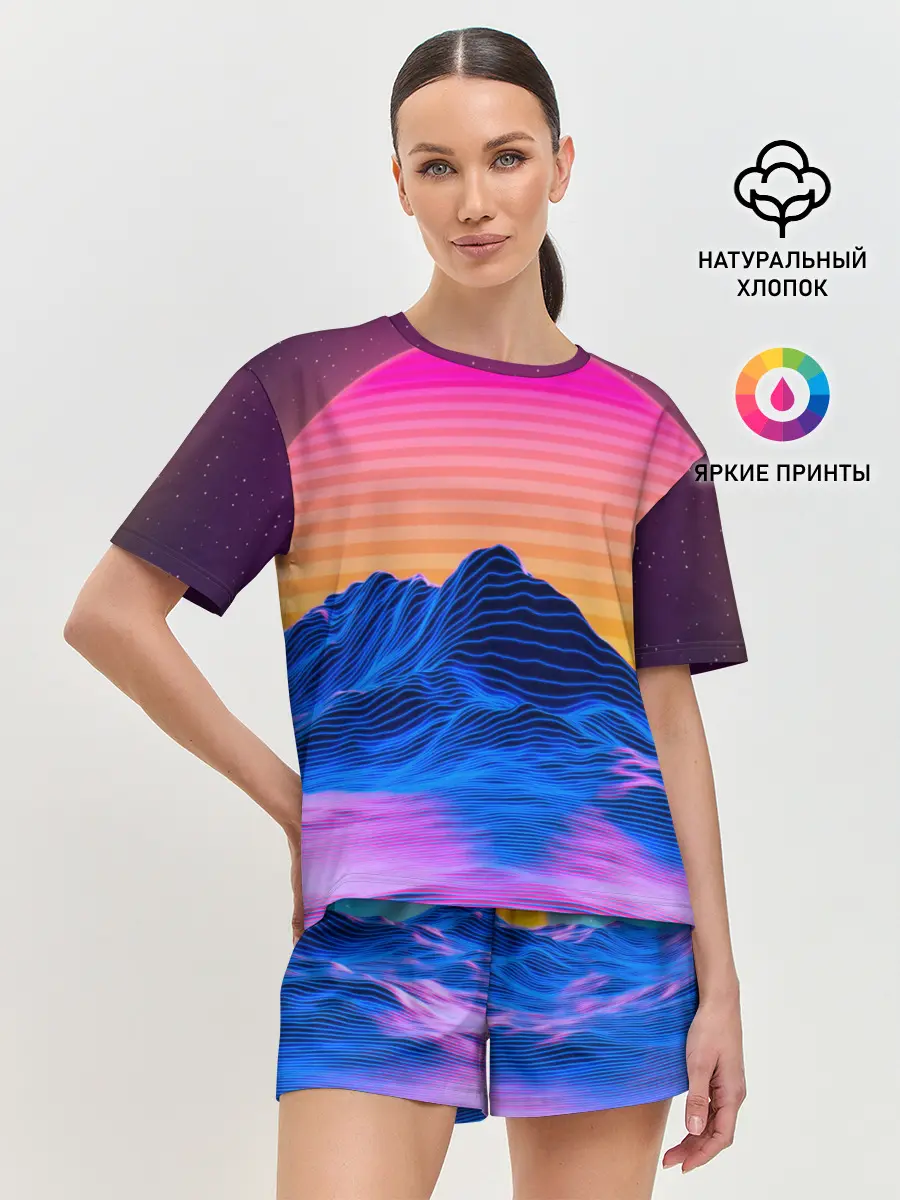 Женская пижама с шортами / RETRO NEON