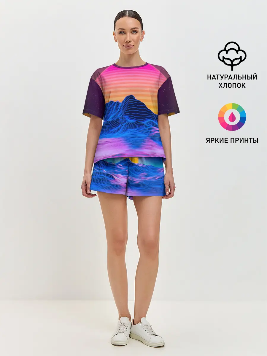 Женская пижама с шортами / RETRO NEON