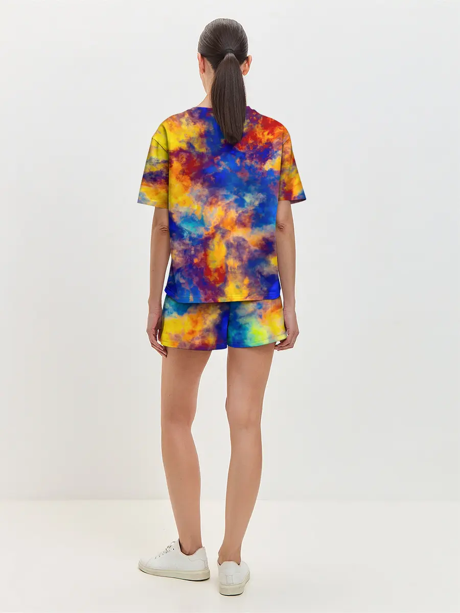 Женская пижама с шортами / Огненно-синий полутон