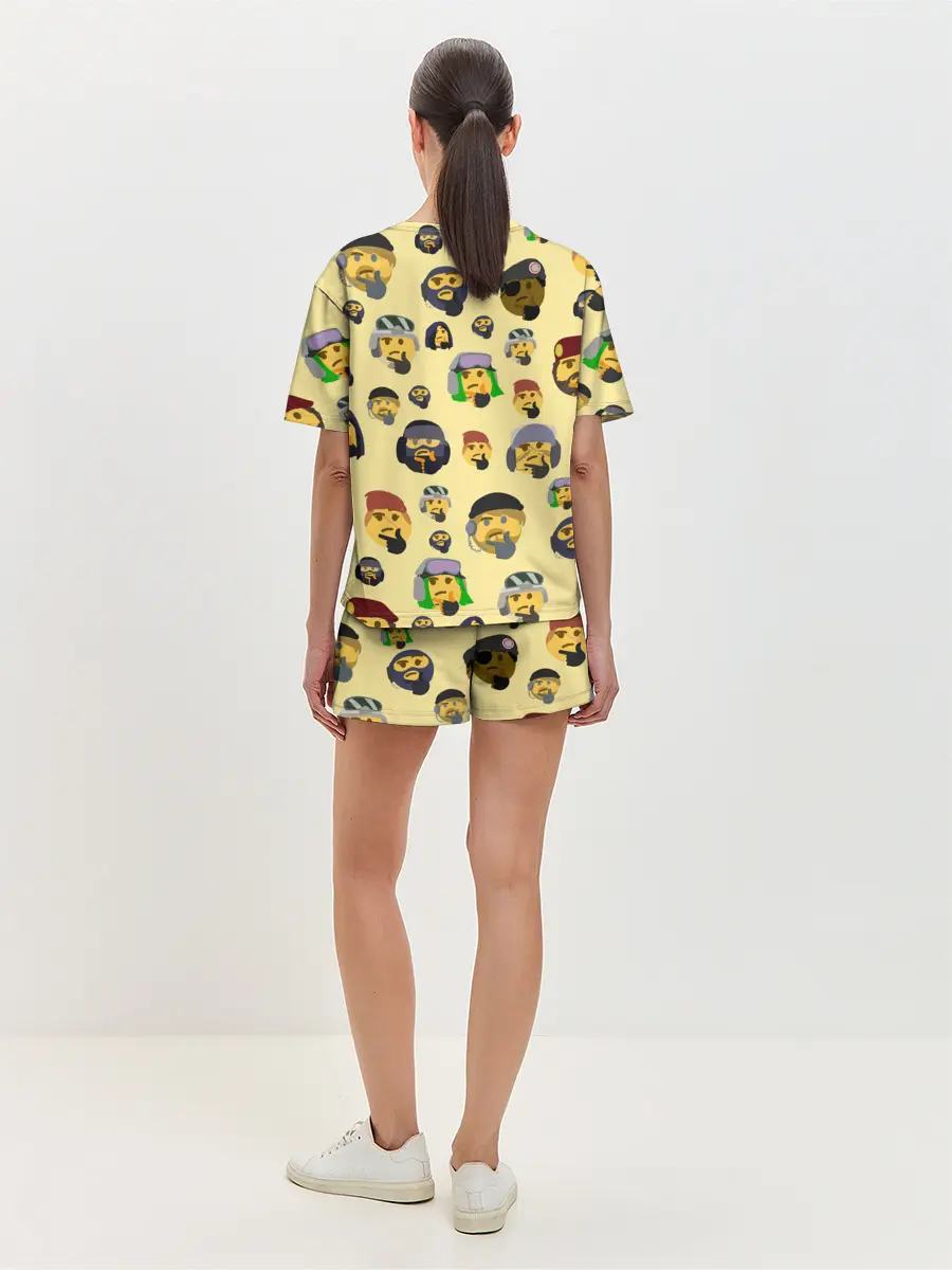 Женская пижама с шортами / Thinking emoji skins