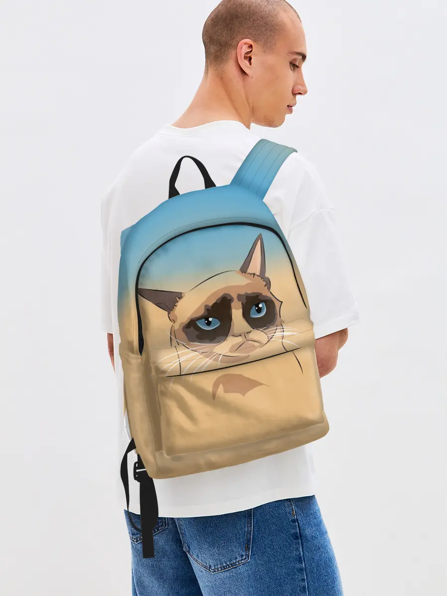 Рюкзак джинсовый / Grumpy cat ART