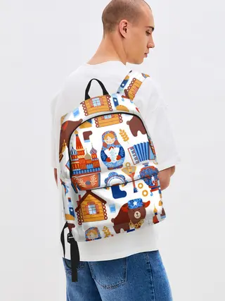 Рюкзак джинсовый / Традиционный поп арт