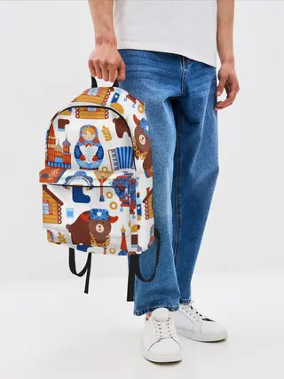 Рюкзак джинсовый / Традиционный поп арт