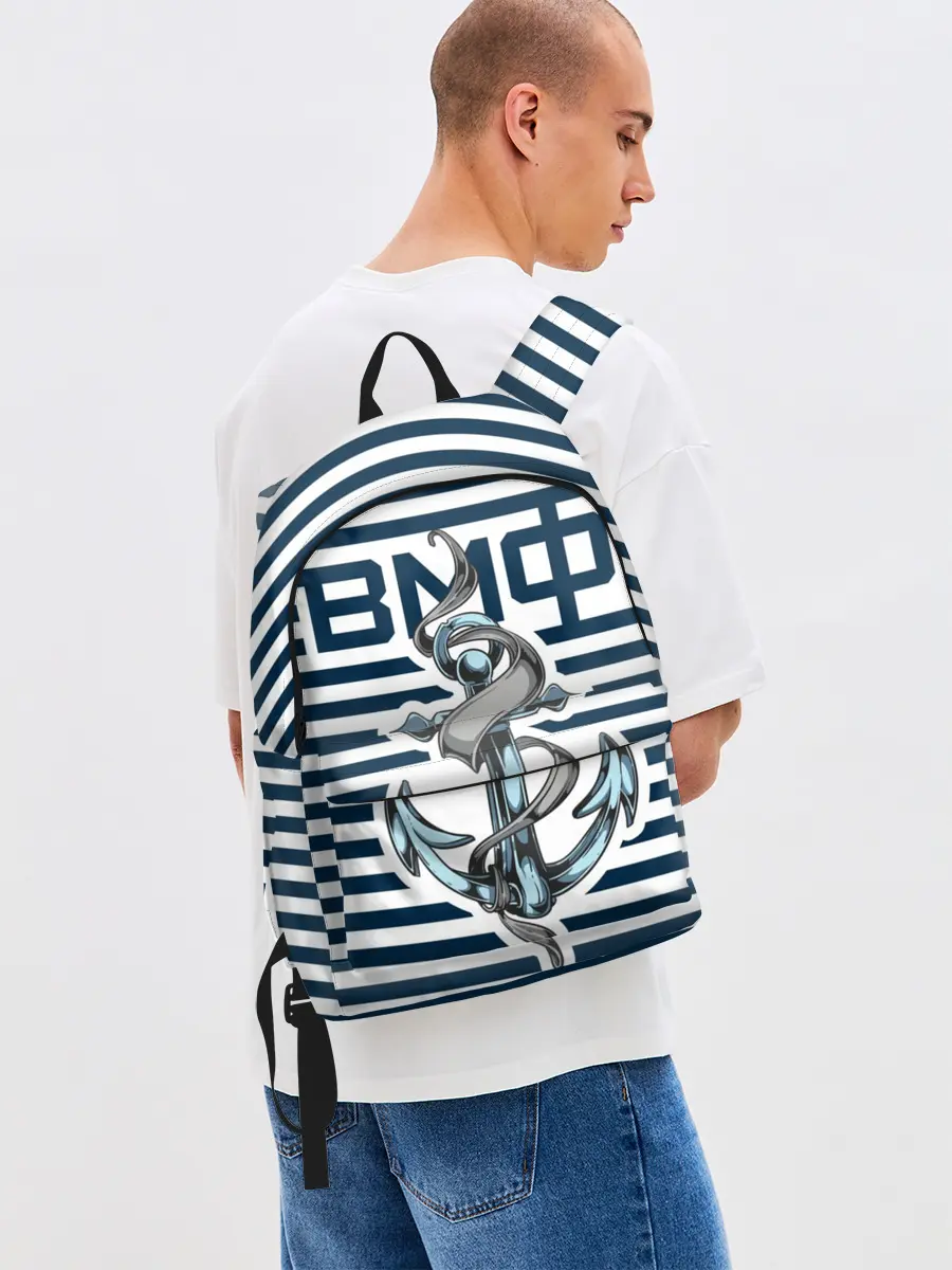 Рюкзак джинсовый / Якорь ВМФ
