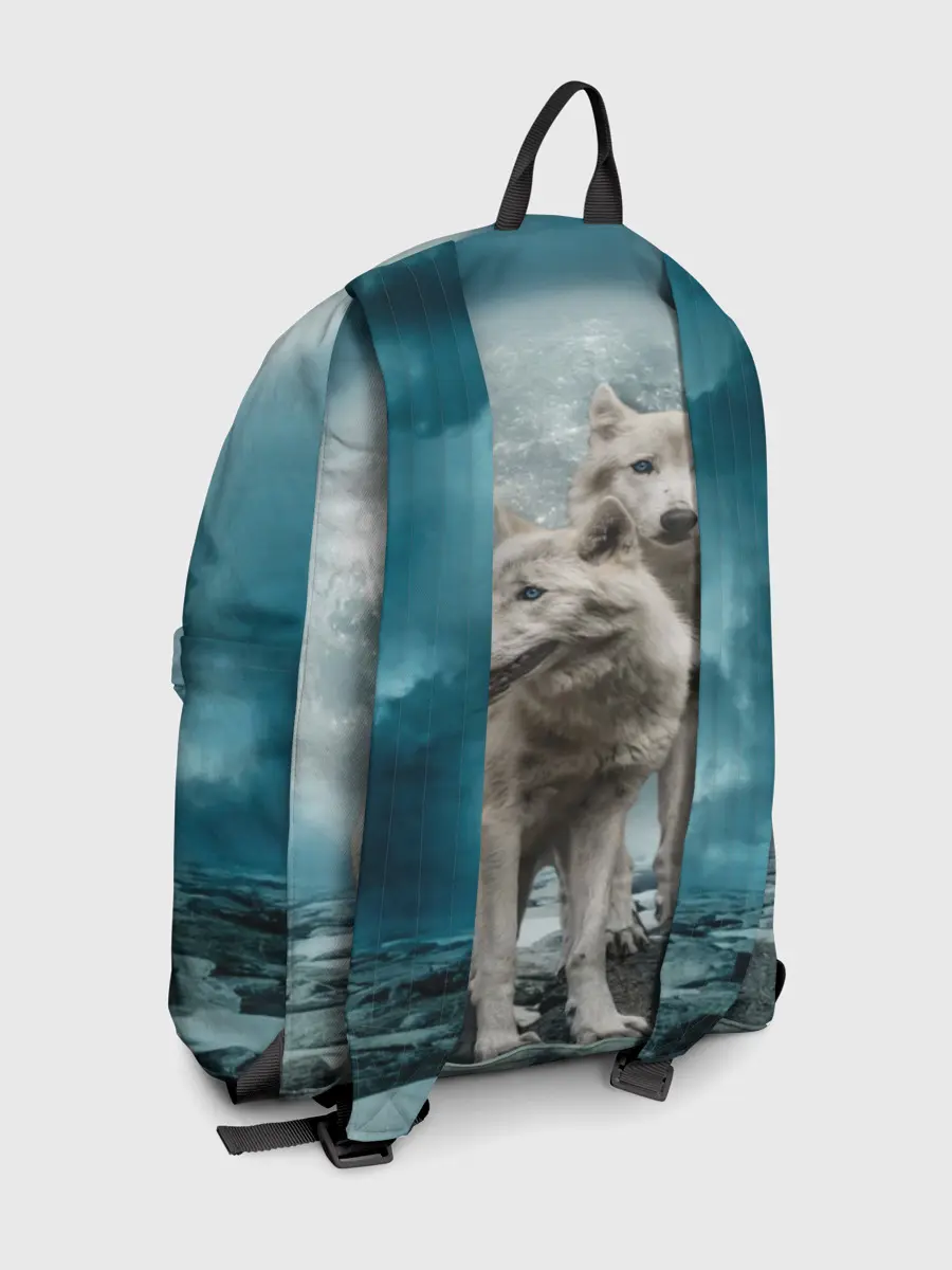 Рюкзак джинсовый / Волки