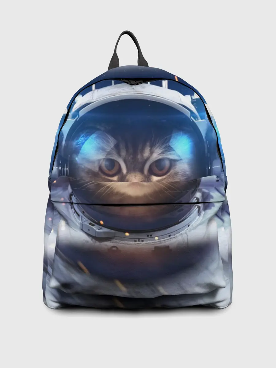 Рюкзак джинсовый / КОТ АСТРОНАВТ