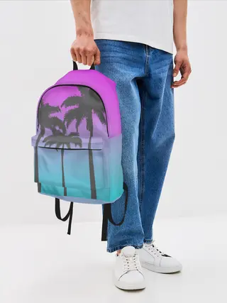 Рюкзак джинсовый / Пальмы 80s