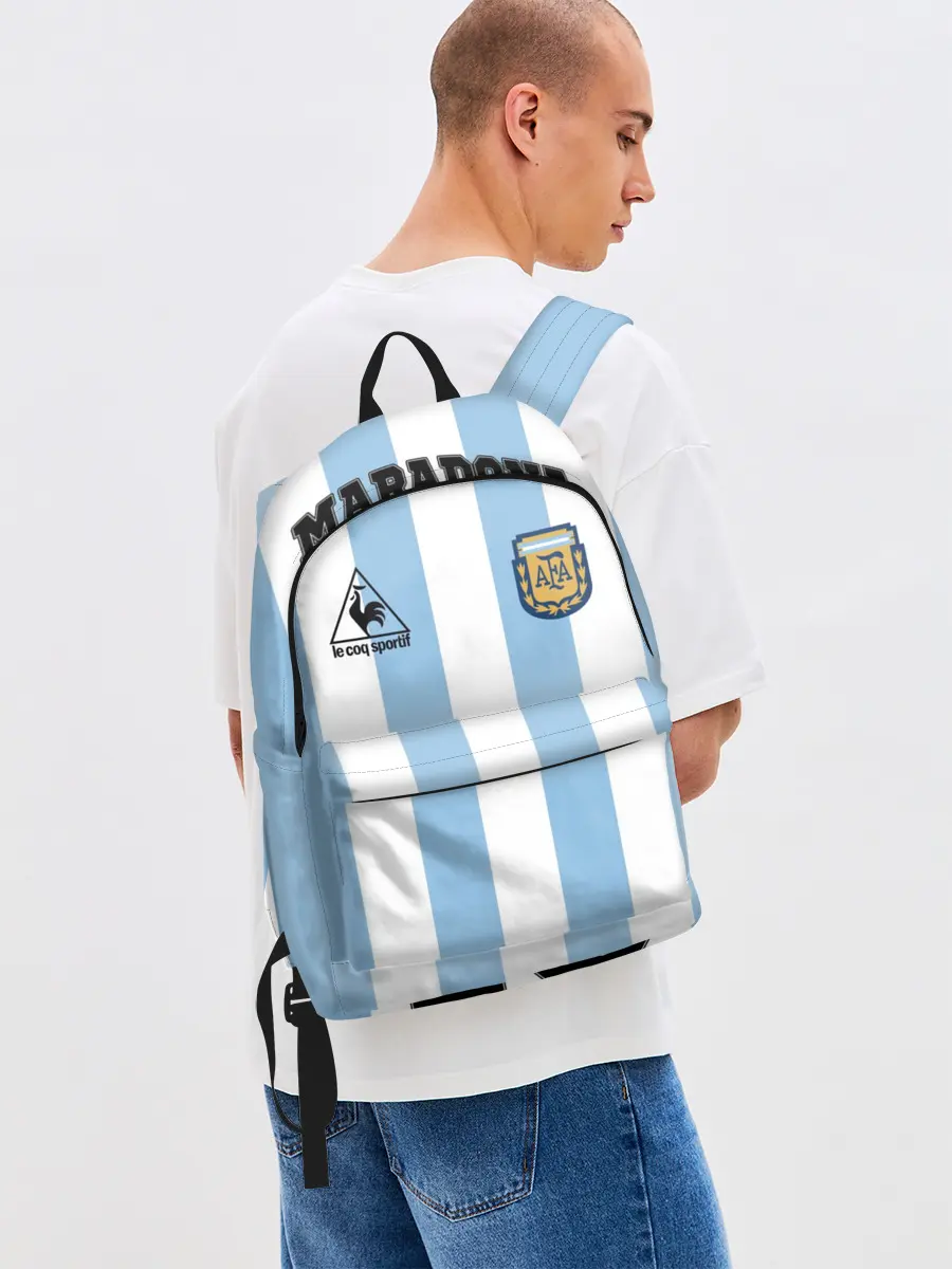 Рюкзак джинсовый / Марадона Аргентина ретро