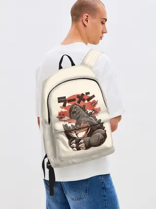 Рюкзак джинсовый / GODZILLA КУШАЕТ | ГОДЗИЛЛА