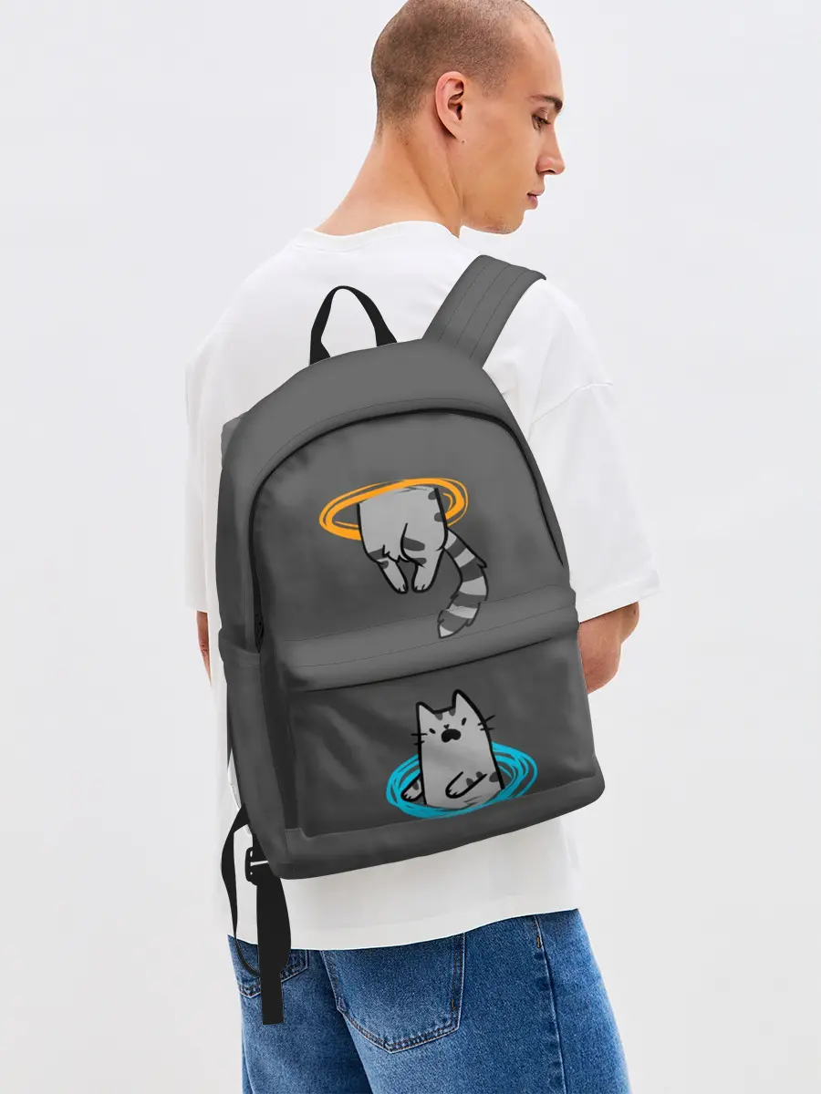 Рюкзак джинсовый / Кот в Портале