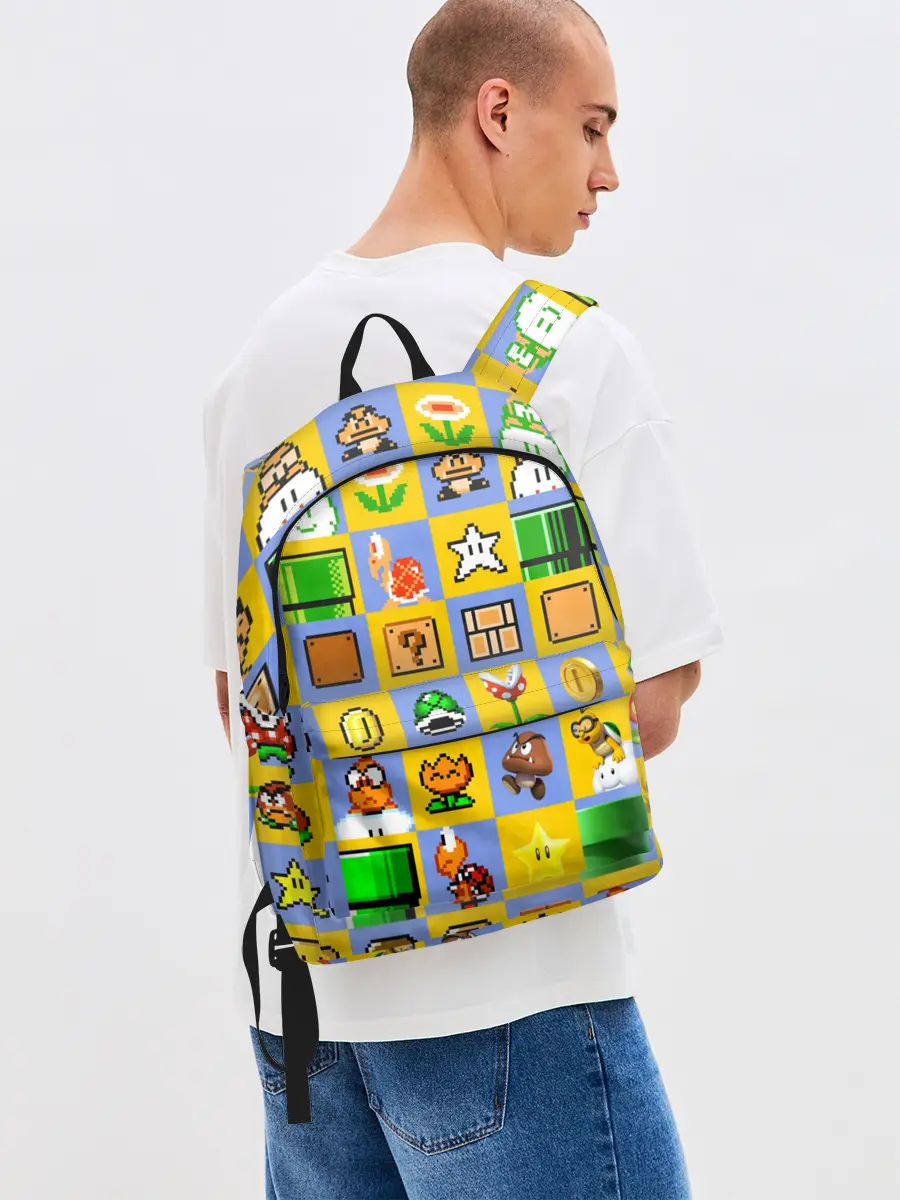 Рюкзак джинсовый / Super Mario Pop art