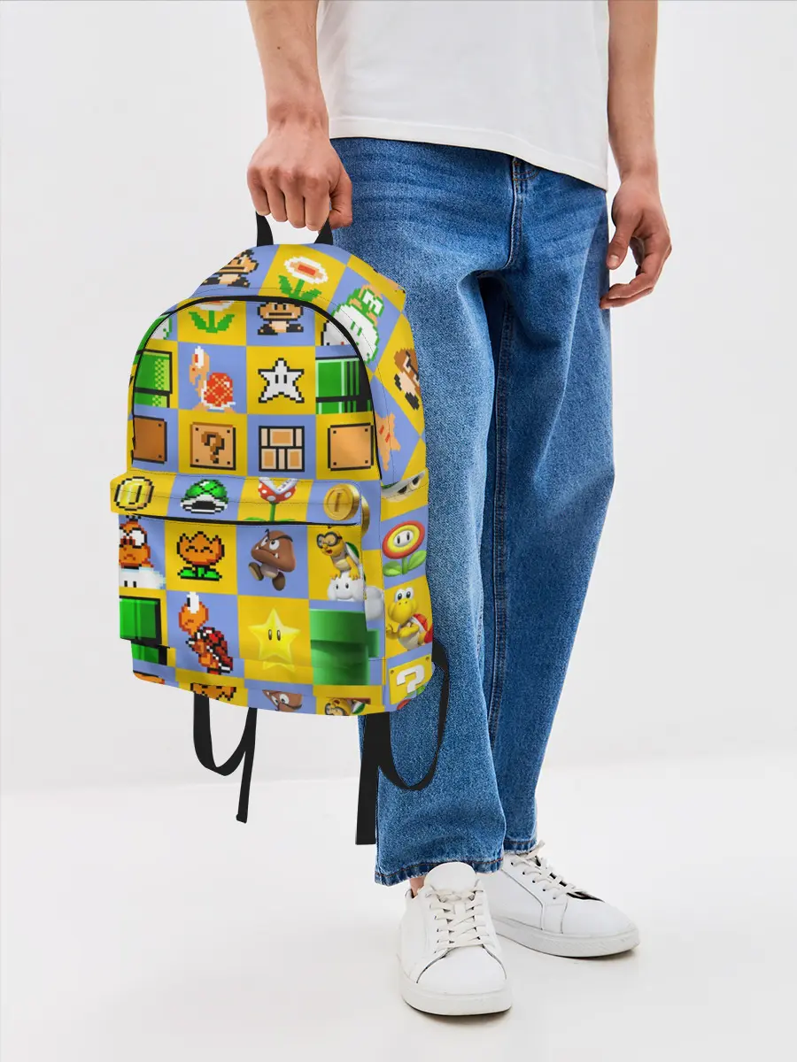 Рюкзак джинсовый / Super Mario Pop art