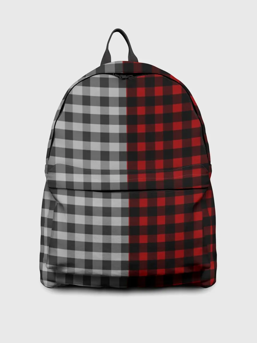 Рюкзак джинсовый / Красно белая рубашка в клетку