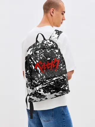 Рюкзак джинсовый / BERSERK лого чб