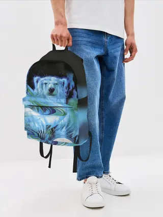 Рюкзак джинсовый / Мишка на Севере