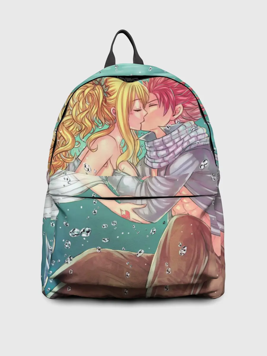 Рюкзак джинсовый / Хвост Феи поцелуй Люси и Нацу